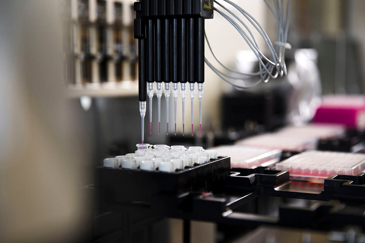 Photograph of pipettes in a laboratory that need to be calibrated. 