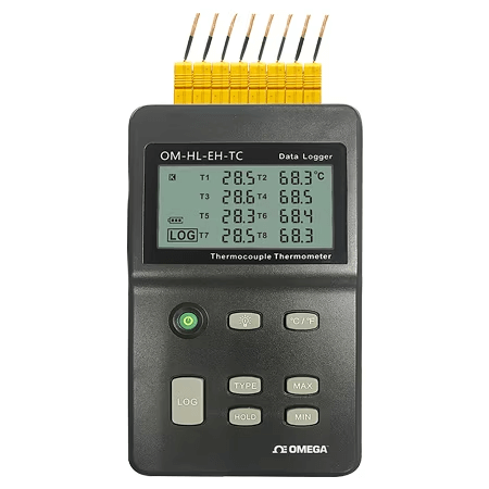 Photo of a thermometer data logger. 